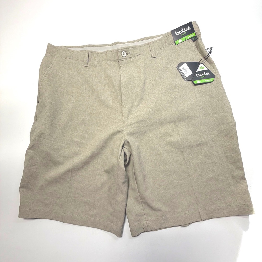 Bollé Golf Tech Performance Shorts Khaki Tan Men's‎ 38 NWT